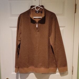 Lands' End Men's Brown Quarter ZipSweater
